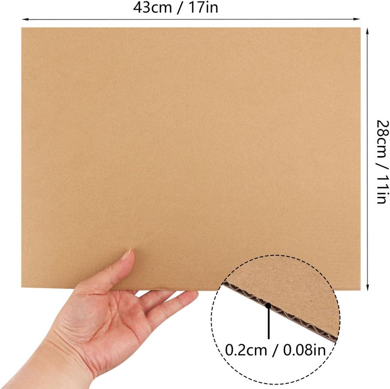 IHDYPPEW 80 Pack 11"x 17" Corrugated Cardboard Sheets, Flat Cardboard Layer Pads 2 mm Thickness, Flexible Packaging Inserts for Shipping, Mailing, and Crafts, by - Image 2